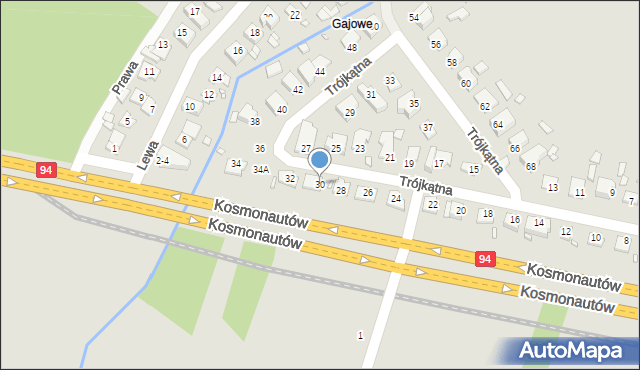 Wrocław, Trójkątna, 30, mapa Wrocławia