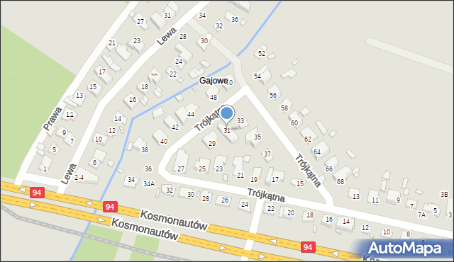 Wrocław, Trójkątna, 31, mapa Wrocławia