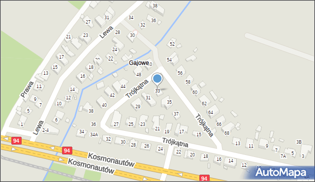 Wrocław, Trójkątna, 33, mapa Wrocławia