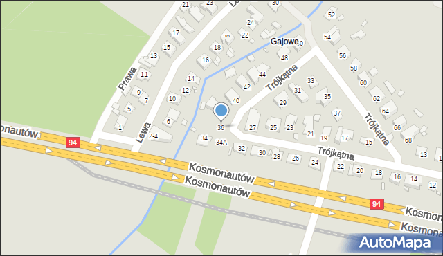 Wrocław, Trójkątna, 36, mapa Wrocławia