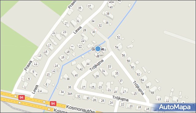 Wrocław, Trójkątna, 48, mapa Wrocławia