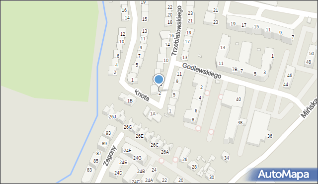 Wrocław, Trzebiatowskiego Włodzimierza, 2, mapa Wrocławia