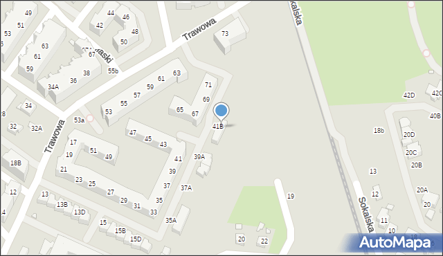 Wrocław, Trawowa, 41B, mapa Wrocławia