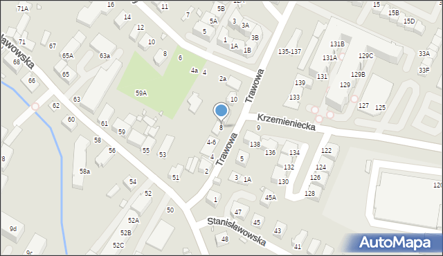 Wrocław, Trawowa, 8, mapa Wrocławia