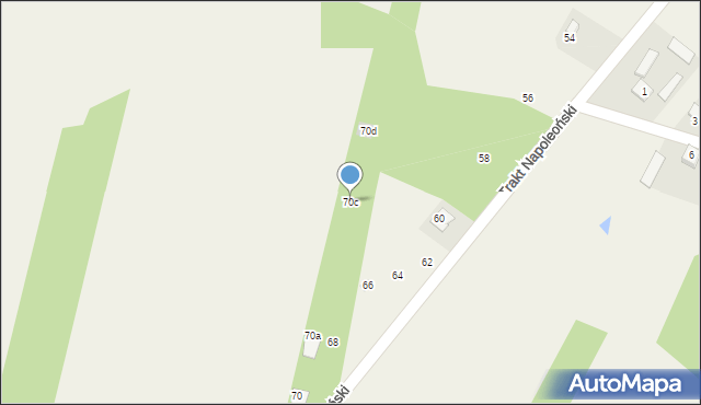 Wszebory, Trakt Napoleoński, 70c, mapa Wszebory