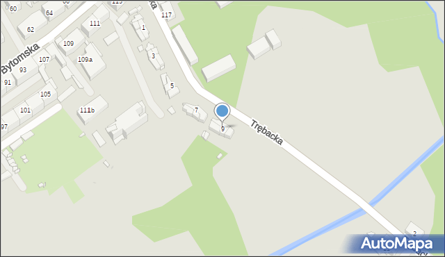 Zabrze, Trębacka, 9, mapa Zabrza