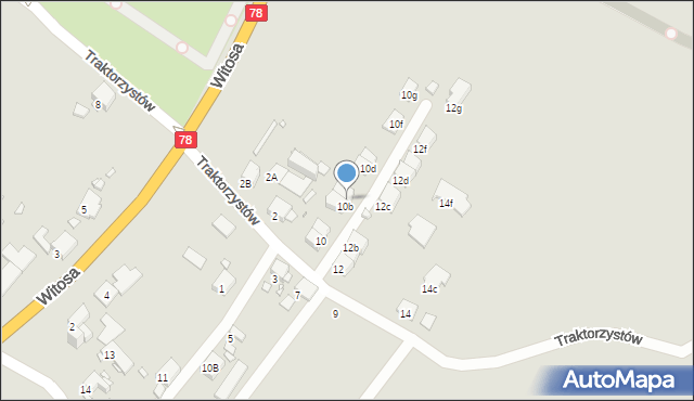 Zabrze, Traktorzystów, 10c, mapa Zabrza