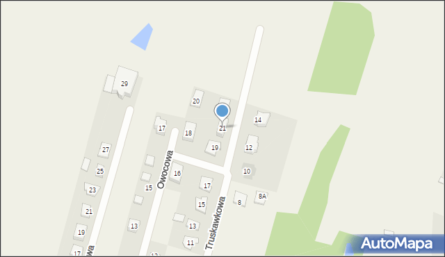 Zagościniec, Truskawkowa, 21, mapa Zagościniec