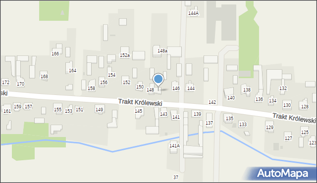 Zalesie, Trakt Królewski, 148a, mapa Zalesie