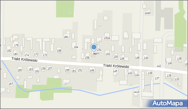 Zalesie, Trakt Królewski, 156, mapa Zalesie