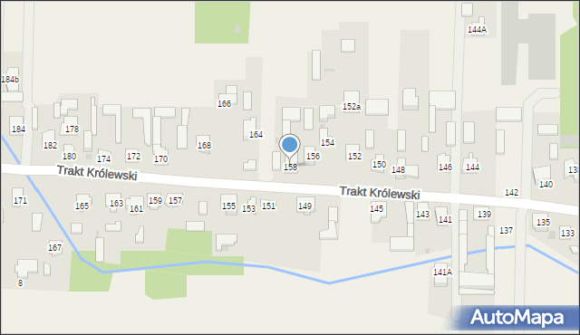 Zalesie, Trakt Królewski, 158, mapa Zalesie