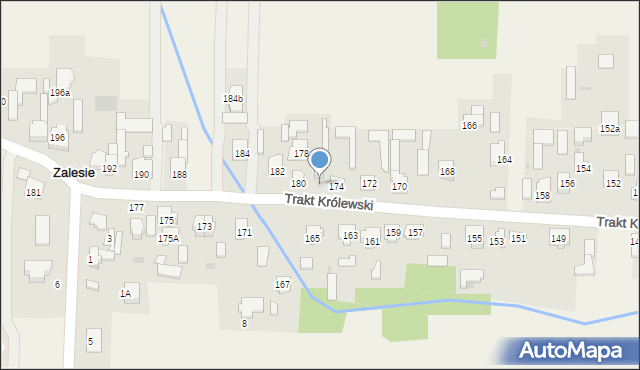 Zalesie, Trakt Królewski, 176, mapa Zalesie