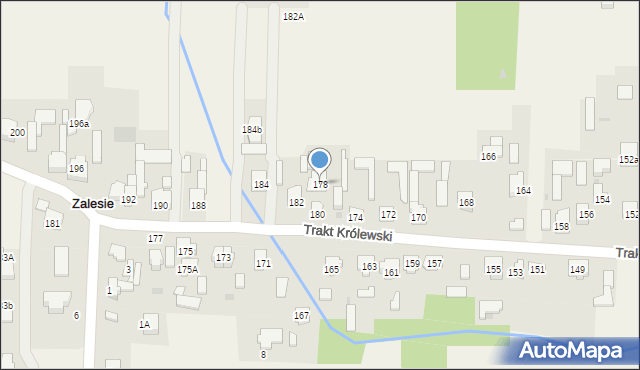 Zalesie, Trakt Królewski, 180a, mapa Zalesie