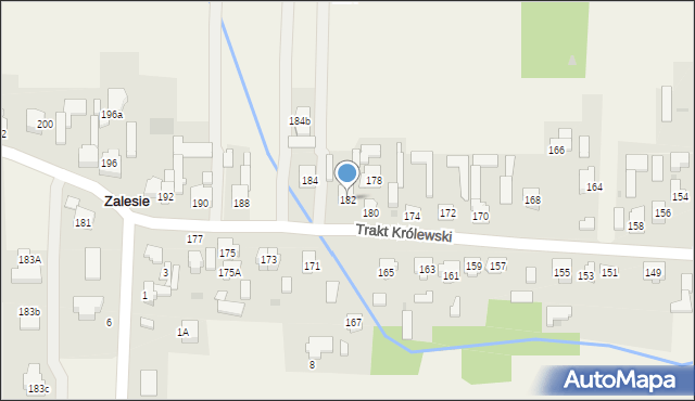 Zalesie, Trakt Królewski, 182, mapa Zalesie