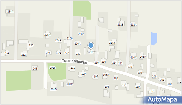 Zalesie, Trakt Królewski, 218, mapa Zalesie