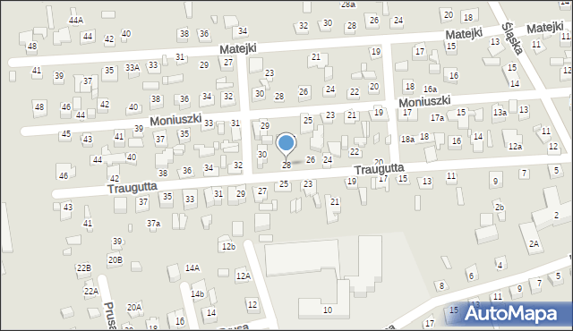 Zamość, Traugutta Romualda, gen., 28, mapa Zamościa