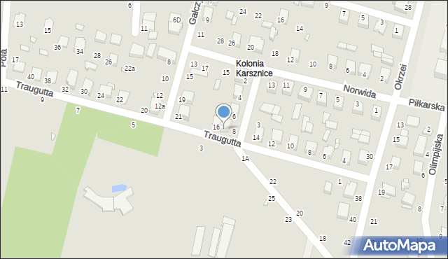 Zduńska Wola, Traugutta Romualda, gen., 16a, mapa Zduńska Wola