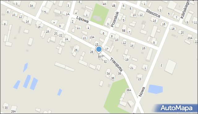 Żelechów, Traugutta Romualda, gen., 30, mapa Żelechów