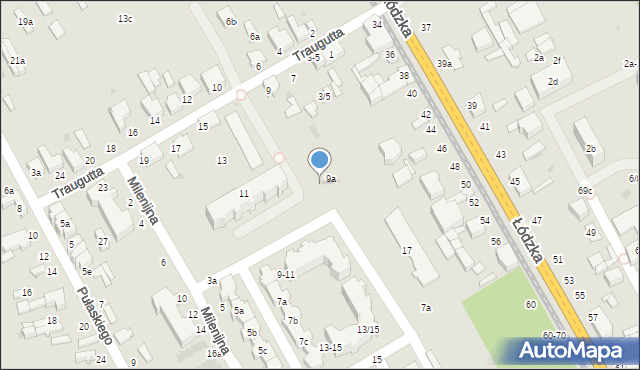 Zgierz, Traugutta Romualda, gen., 9b, mapa Zgierz