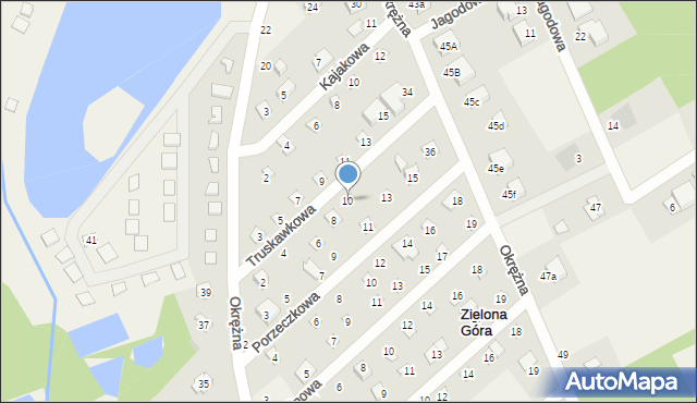 Zielona Góra, Truskawkowa, 10, mapa Zielona Góra