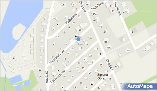 Zielona Góra, Truskawkowa, 12, mapa Zielona Góra