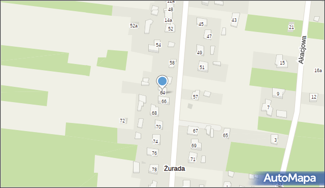 Żurada, Trzecia Kolonia, 17a, mapa Żurada