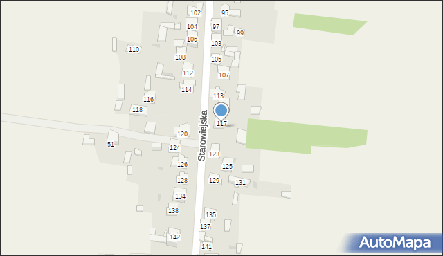 Żurada, Trzecia Kolonia, 50a, mapa Żurada