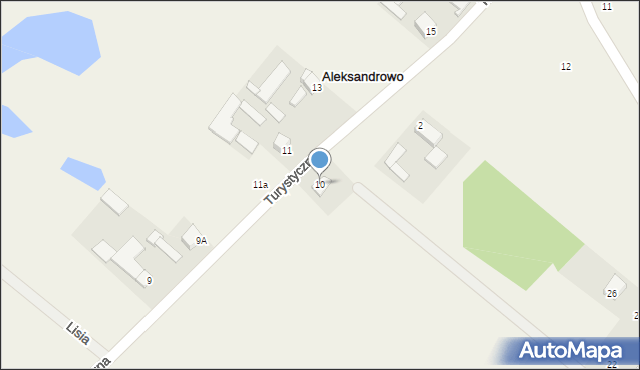 Aleksandrowo, Turystyczna, 10, mapa Aleksandrowo