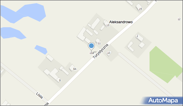 Aleksandrowo, Turystyczna, 11a, mapa Aleksandrowo