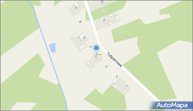 Antoniew, Tulipanowa, 12, mapa Antoniew