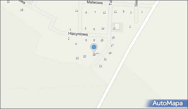 Baranowo, Tulipanowa, 18, mapa Baranowo