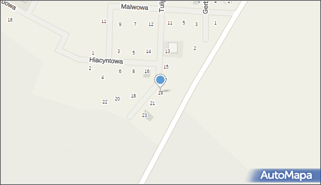 Baranowo, Tulipanowa, 19, mapa Baranowo