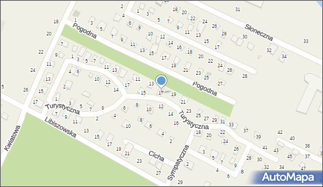 Białka, Turystyczna, 17, mapa Białka