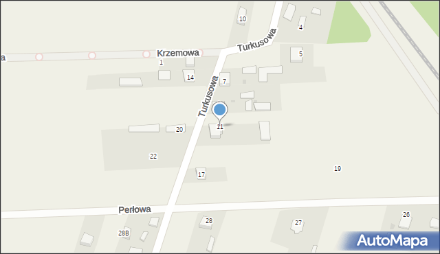 Białki, Turkusowa, 11, mapa Białki