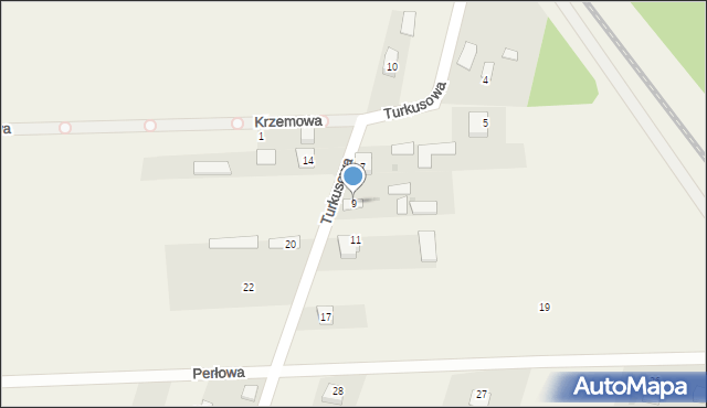 Białki, Turkusowa, 9, mapa Białki