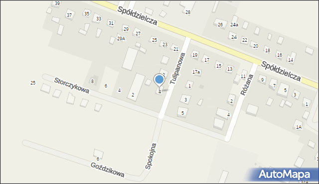 Bielsk, Tulipanowa, 4, mapa Bielsk