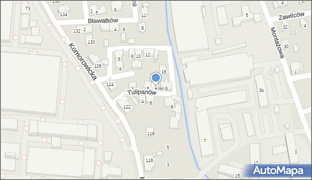 Bielsko-Biała, Tulipanów, 7, mapa Bielsko-Białej