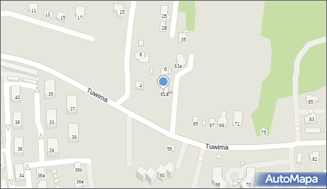 Bielsko-Biała, Tuwima Juliana, 61a, mapa Bielsko-Białej