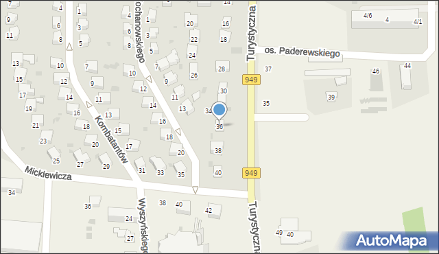 Brzeszcze, Turystyczna, 36, mapa Brzeszcze