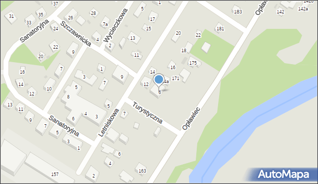 Bydgoszcz, Turystyczna, 6, mapa Bydgoszczy