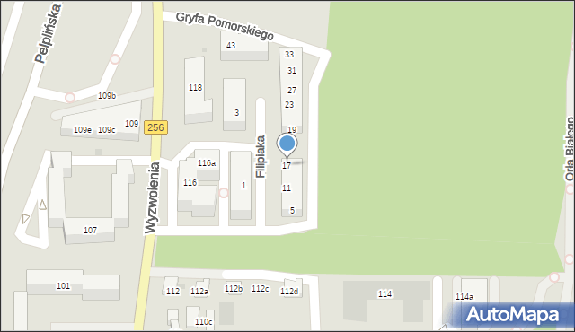 Bydgoszcz, Tuchołkowej Stefanii, 17, mapa Bydgoszczy