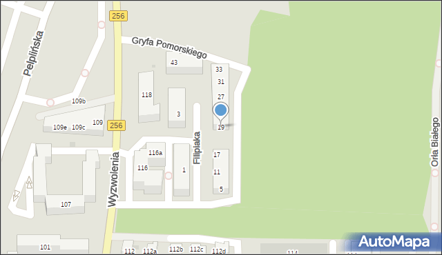 Bydgoszcz, Tuchołkowej Stefanii, 19, mapa Bydgoszczy