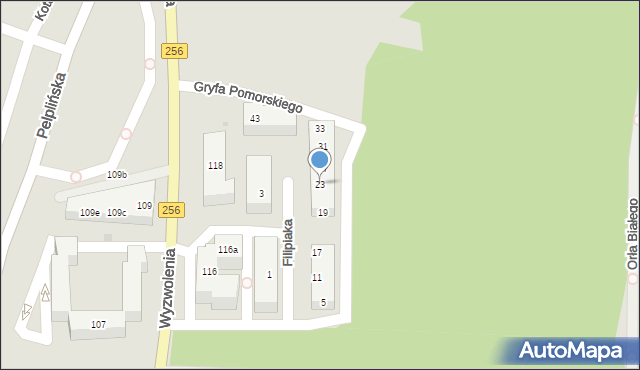 Bydgoszcz, Tuchołkowej Stefanii, 23, mapa Bydgoszczy