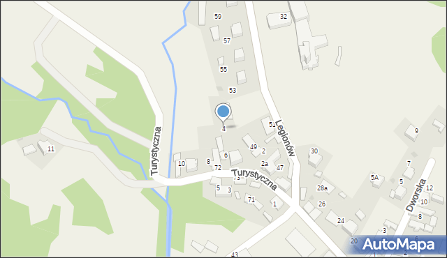 Bydlin, Turystyczna, 4, mapa Bydlin