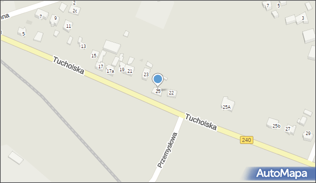 Chojnice, Tucholska, 25, mapa Chojnic