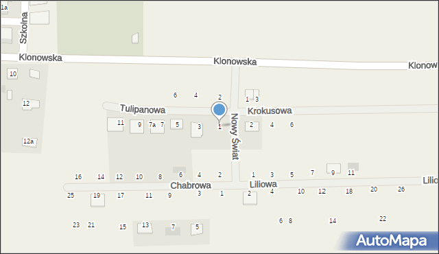 Czerlejno, Tulipanowa, 1, mapa Czerlejno