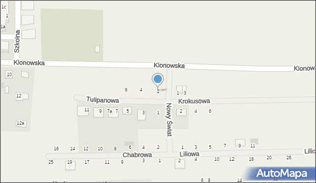 Czerlejno, Tulipanowa, 2, mapa Czerlejno