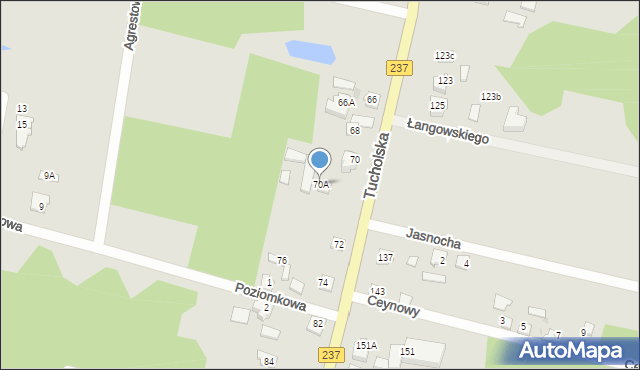 Czersk, Tucholska, 70A, mapa Czersk