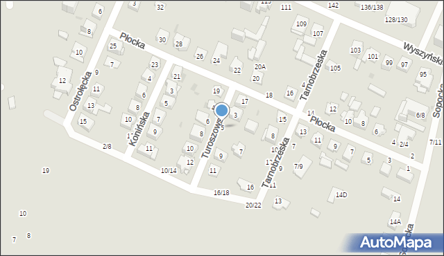 Częstochowa, Turoszowska, 5, mapa Częstochowy