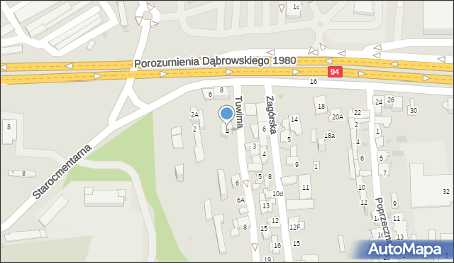 Dąbrowa Górnicza, Tuwima Juliana, 4, mapa Dąbrowa Górnicza